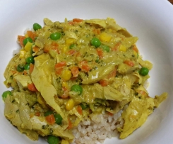 Curried Chicken or Prawns
