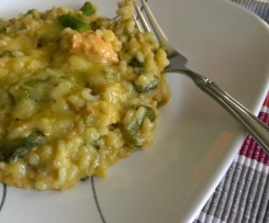 Asparagus salmon risotto