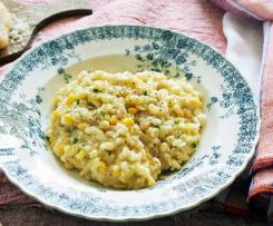 Variation Bacon, Sweet Potato, Pea and Corn Risotto