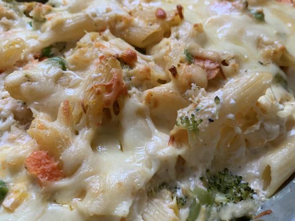 Pumpkin, Broccoli and Ricotta Pasta Bake
