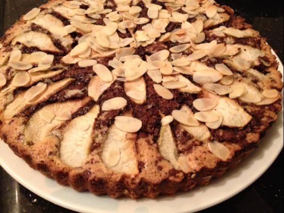 Pear, Almond & Chocolate Torte