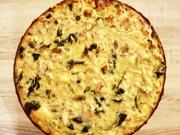 Creamy Thyme Chicken and Mushroom Gluten Free Quiche