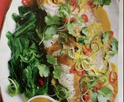 Steamed Whole Snapper with Yellow Curry Sauce