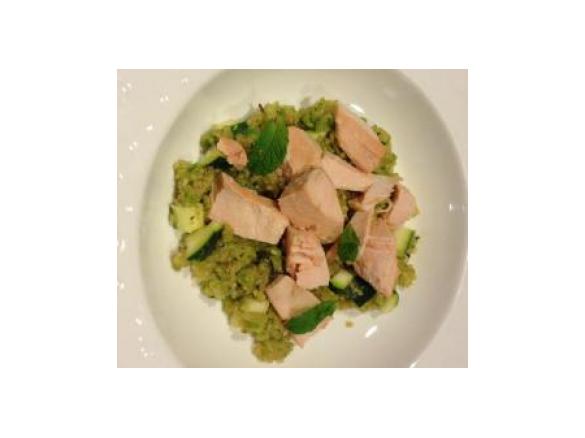 Quinoa with Salmon & Mint Pesto