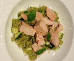 Quinoa with Salmon & Mint Pesto