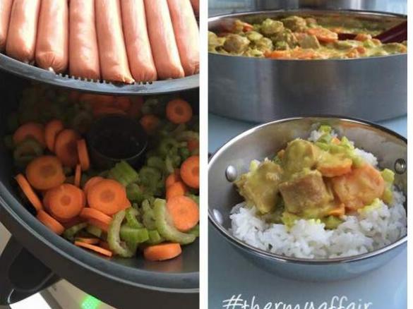 Curried Sausages & Rice