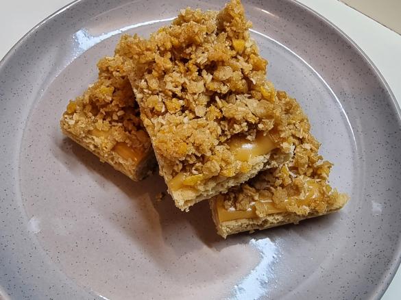 Gluten Free Gooey Caramel Anzac Slice by Happy Mum Happy Child