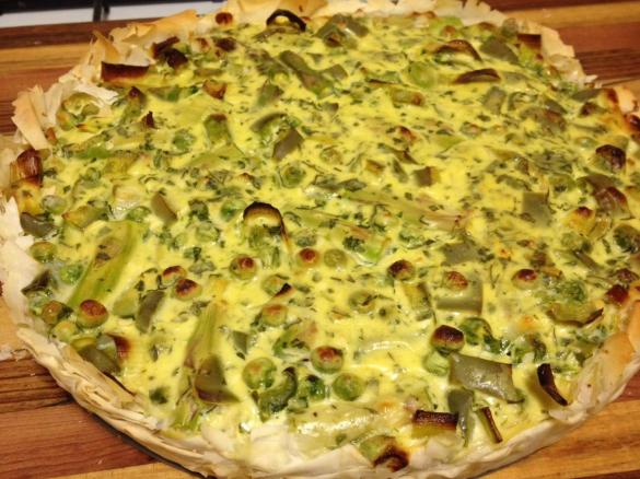 Asparagus, Pea and Leek Tart