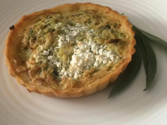 leek, feta & sage tart with sour cream pastry