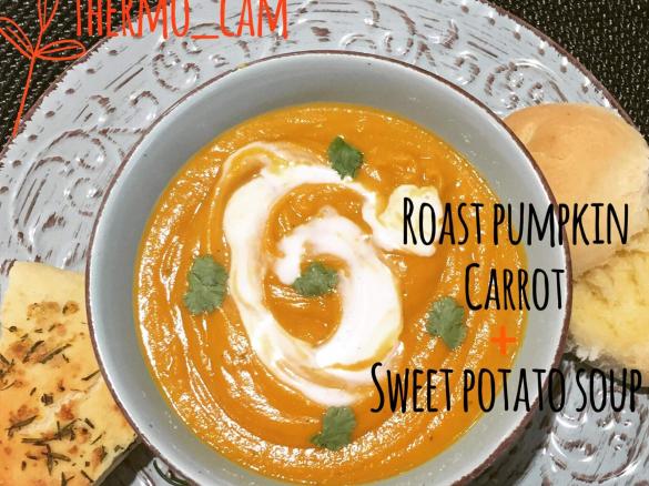 Roast Pumpkin, Sweet Potato & Carrot Soup