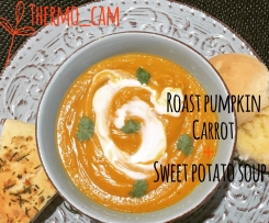 Roast Pumpkin, Sweet Potato & Carrot Soup