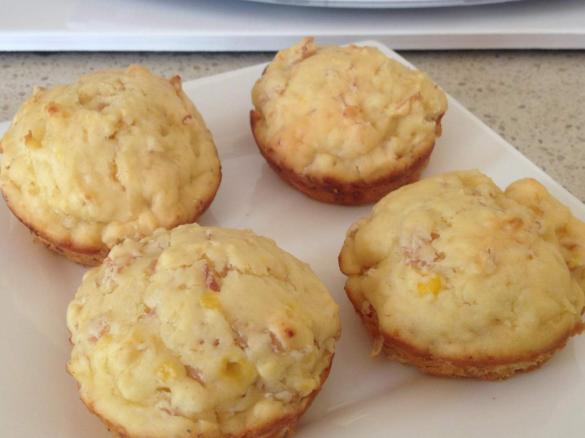 Ham, Cheese and Corn Muffins