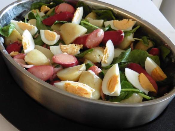 Warm Potato & Frankfurt Salad