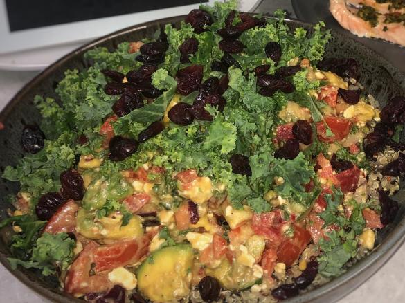 Quinoa, feta & veg salad