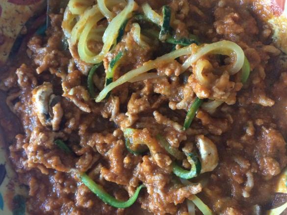 Paleo/Whole 30 Compliant Bolognese with Zoodles