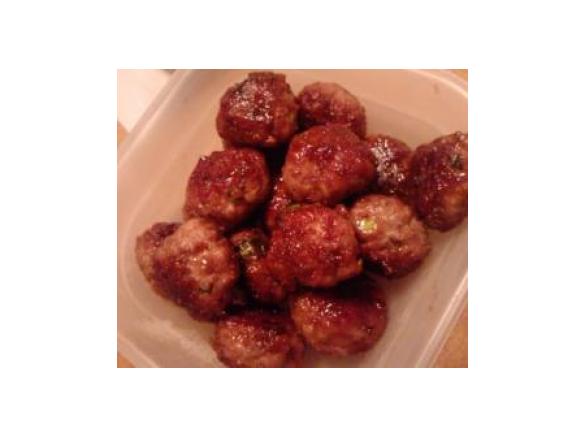 Pear Glazed Chicken Meatballs