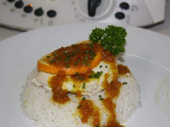 Spiced Orange Chicken with Rice