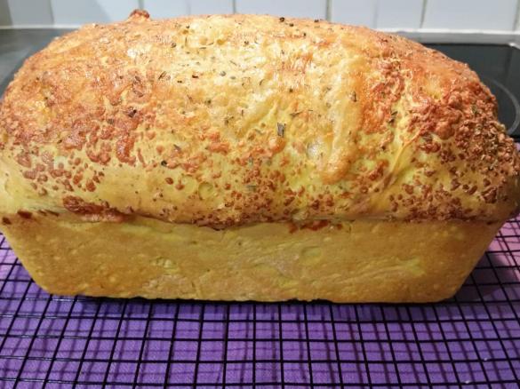 Pumpkin Bread with Cheese and Herb Top