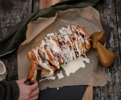 Pear & Pecan Pull-Apart Bread with Cream Cheese Glaze