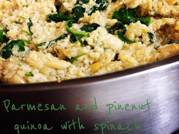 Parmesan and pinenut quinoa with spinach