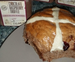 Choc-raspberry hot crossed buns