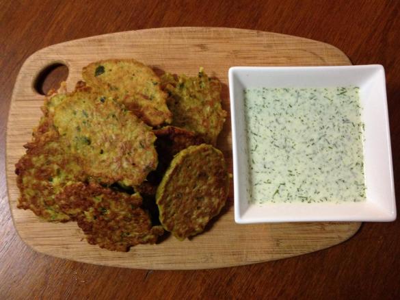 Cauliflower and cumin fritters with lime yoghurt