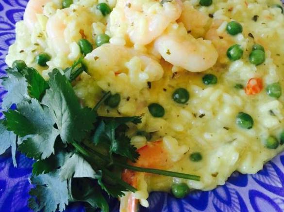Thai inspired prawn risotto