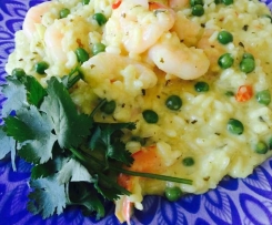 Thai inspired prawn risotto