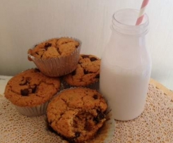 Refined sugar, dairy, egg, vegan choc chip muffins 