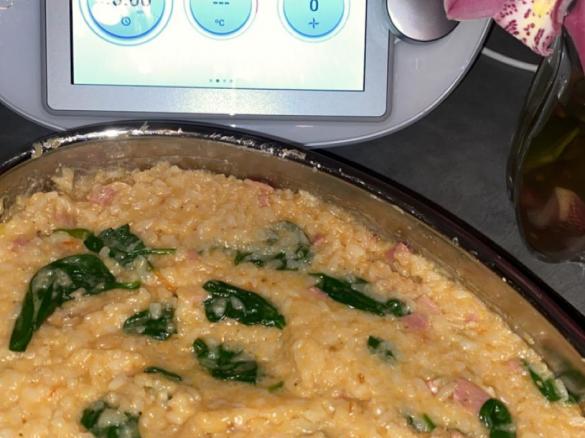 Bacon, Sun-Dried Tomato & Spinach risotto