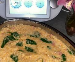 Bacon, Sun-Dried Tomato & Spinach risotto