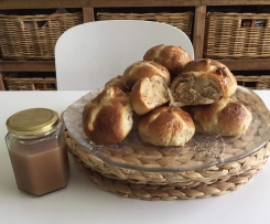 Salted Caramel and Pecan Hot Cross Buns