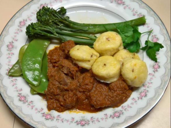 Beef Casserole with Caraway Seed Dumplings