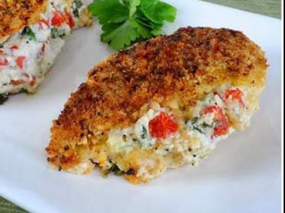 Panko Crusted stuffed Chicken breast