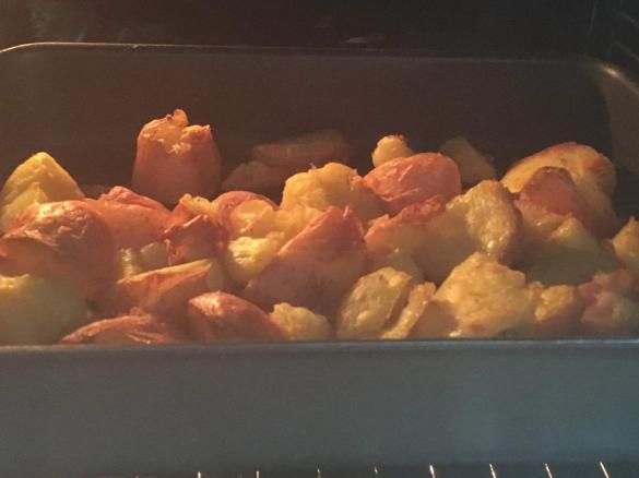 Rosemary sea salt smashed baked potatoes 