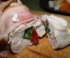 Chicken stuffed with sundried tomato, spinach and goats cheese