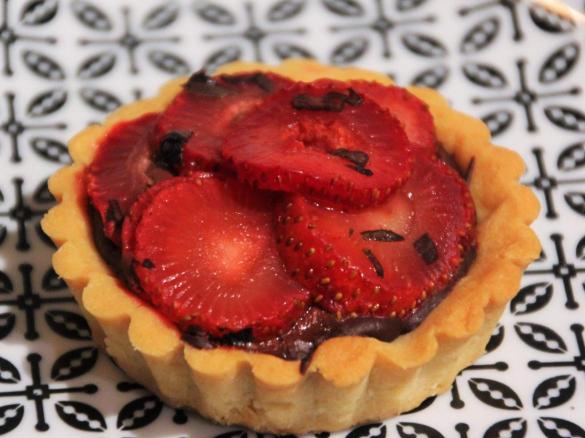 Vegan Chocolate Tart with Basil Strawberries