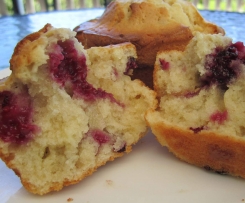 Blackberry and white chocolate muffins