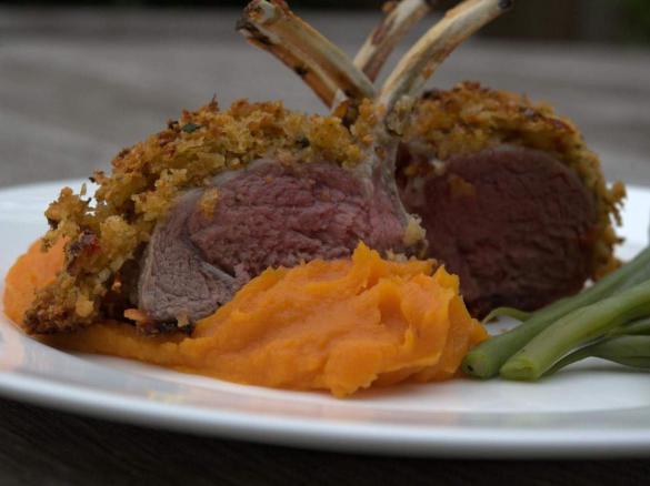 Waitangi Day  Herb Crusted Rack of Lamb with Kumara Mash and Green Beans