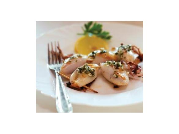 Stuffed Squid Tubes with Potato