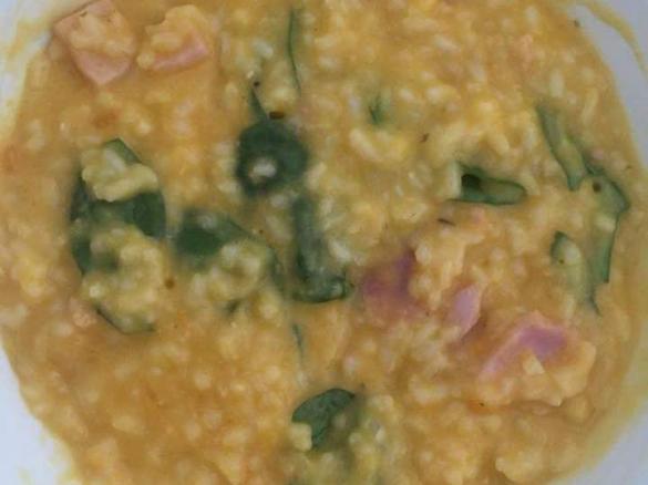 Pumpkin and bacon risotto