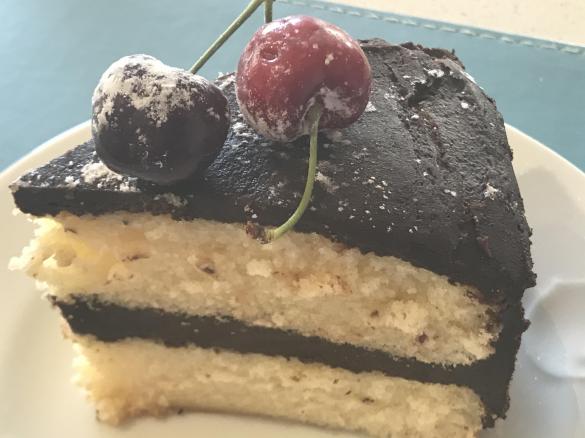 Double layer chocolate frosted Birthday cake