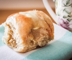 Apricot and White Chocolate Hot Cross Buns