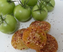 fried Green Tomato coated with TM Dukka