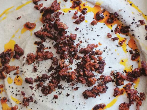 Eggplant Dip with Crispy Chorizo              (Donna Hay)