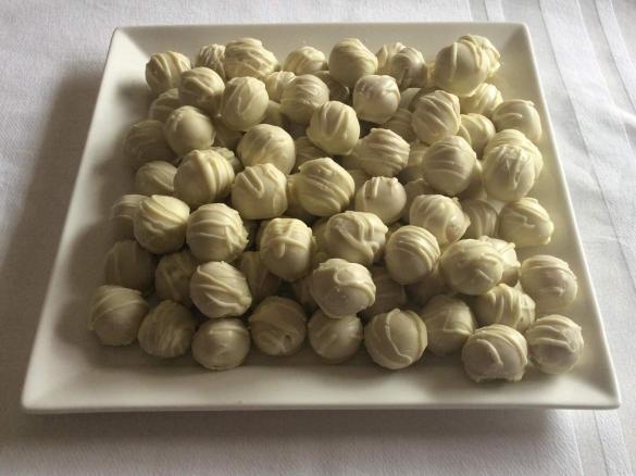 White Chocolate , Orange & Coconut Truffles.