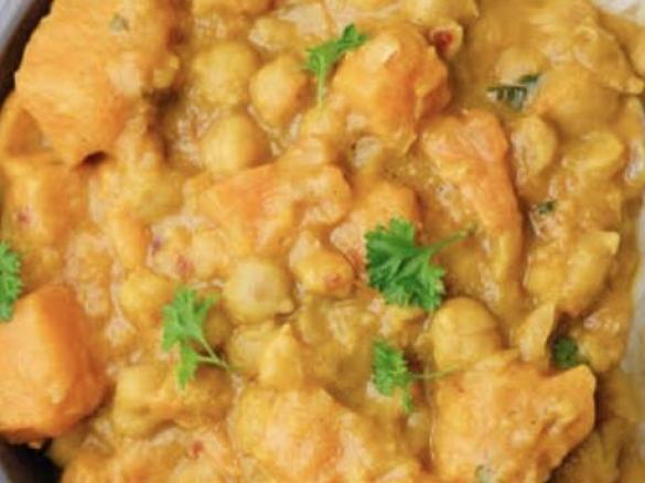 Creamy Coconut Sweet Potato & Chick Pea Curry