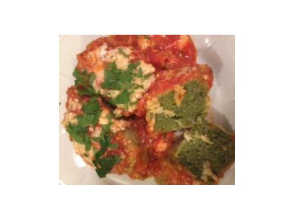 Spinach Gnocchi with Tomato Sauce