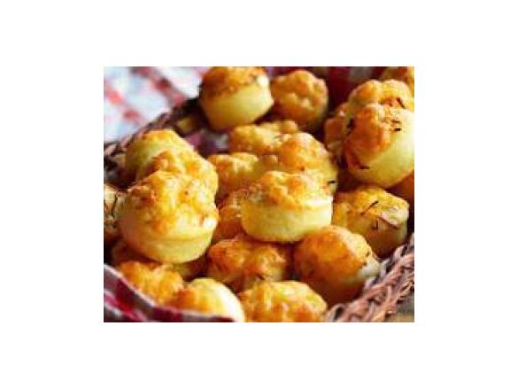 Cheese puffs with marmite