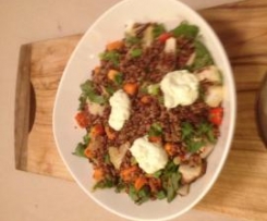 Quinoa, Lentil, Red and Wild Rice Salad with Orange Dressing 